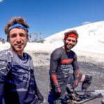 Damien Desbrosses and Maxime Ciriego filiming the Mountain of Hell course preview for owlaps